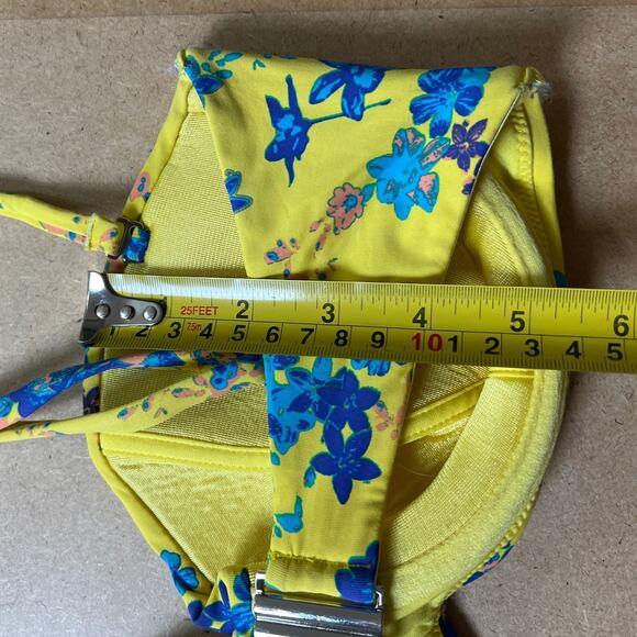 H&M Yellow Floral Print Bikini Top Size 36D - Picture 4 of 5